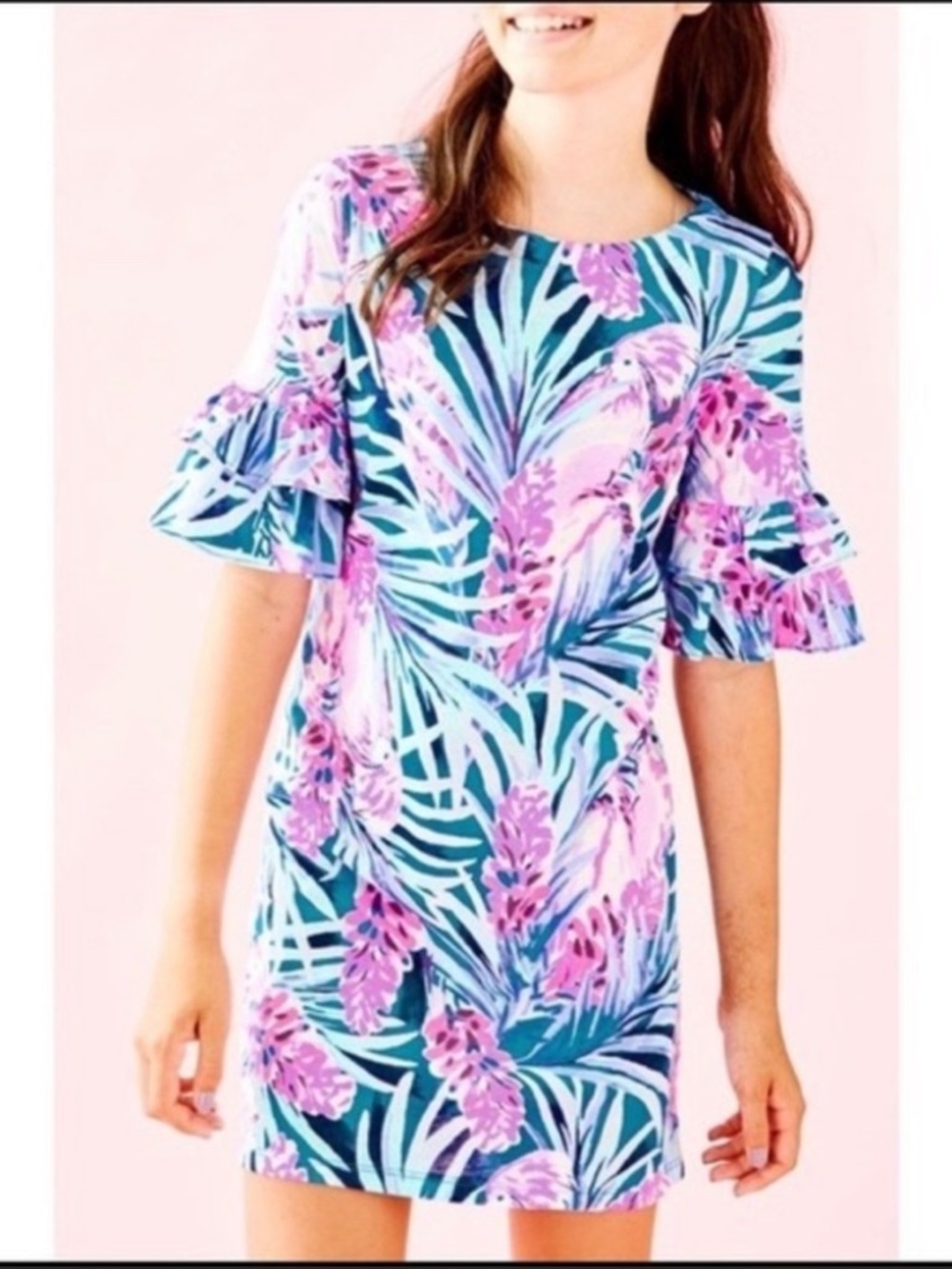Lilly Pulitzer Mini Lula Dress Mr Peacock Tweethearts Girls Large 8-10 EUC - Picture 5 of 5